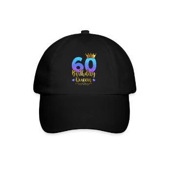 Birthday Queen 60th Birthday 60 Years Born - Baseballkappe - Schwarz/Schwarz - Vorne