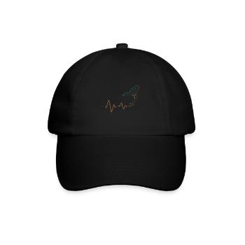 Wing Foil Heartbeat Heart Wing Surfer - Baseball Cap - black/black - Front