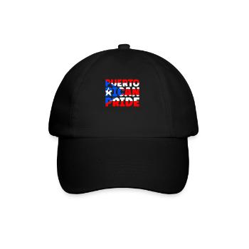 Puerto Rico Puerto Rican Puerto rican Geschenk - Baseballkappe - Schwarz/Schwarz - Vorne