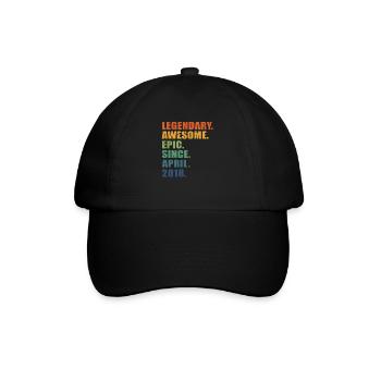 5th Birthday, April 2018, 5 Year Anniversary - Baseball Cap - black/black - Front