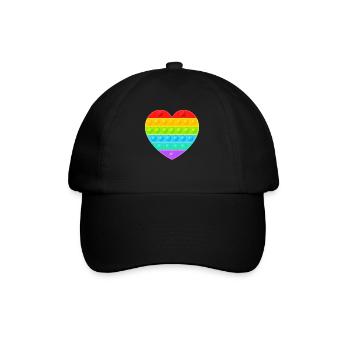 Pop It Popit Heart Colorful Rainbow - Baseball Cap - black/black - Front