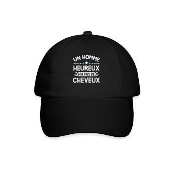 Chauve idée cadeau humour cheveux calvitie - Casquette classique - noir/noir - Devant