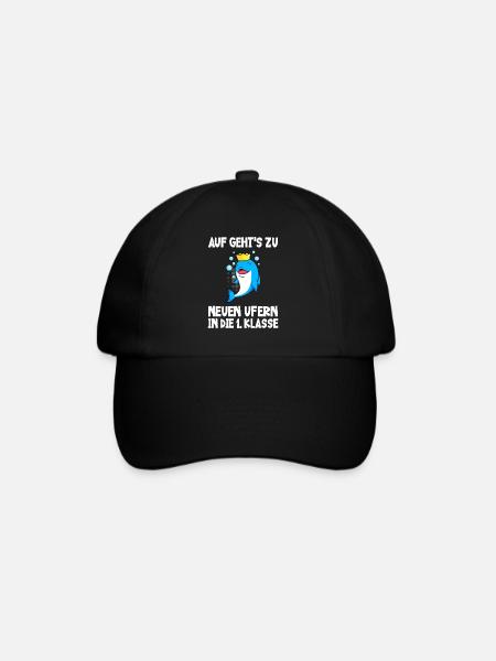 Auf in die 1. Klasse Einschulung 2022 Schulkind - Baseballkappe - Schwarz/Schwarz