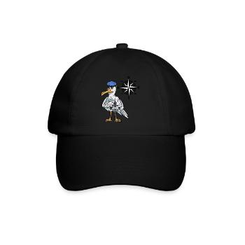 Marin maritime mouette boussole windrose nautique - Casquette classique - noir/noir - Devant