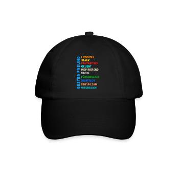 Bester Freund - Baseballkappe - Schwarz/Schwarz - Vorne