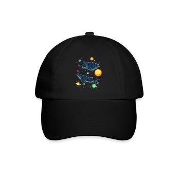 Haie im Galaxy Lustige Walhai Liebhaber - Baseballkappe - Schwarz/Schwarz - Vorne
