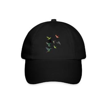 Kolibri Löwenzahn Hummel Kolibri Vogel Shirt - Baseballkappe - Schwarz/Schwarz - Vorne