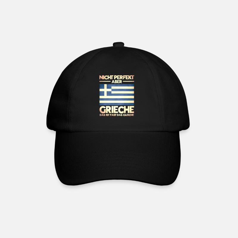 Griechisch Grieche Griechenland Geschenk - Baseballkappe - Schwarz/Schwarz