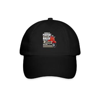 Niemand Ist Perfekt Rollerfahrer Sind Nah Dran - Baseballkappe - Schwarz/Schwarz - Vorne