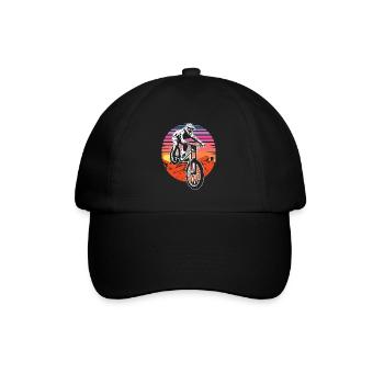 Mountainbike Retro Sunset - Baseballkappe - Schwarz/Schwarz - Vorne