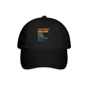 8th Birthday, October 2015, 8 Year Anniversary - Baseball Cap - black/black - Front