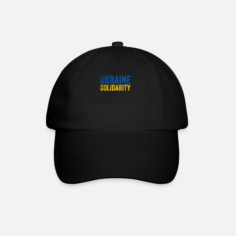 Ukraine Solidarität - Baseballkappe - Schwarz/Schwarz