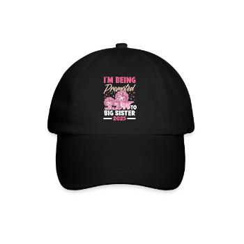 I'm Going to Be Big Sister 2025 Dinosaur Dino - Baseball Cap - black/black - Front