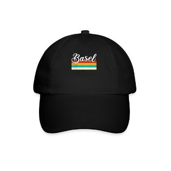 Basel Retro Vintage - Baseballkappe - Schwarz/Schwarz - Vorne
