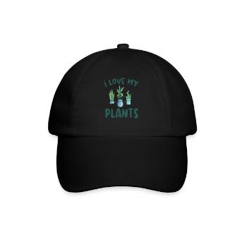I love my plants gardener garden plant - Baseball Cap - black/black - Front