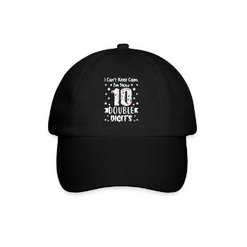 10. Geburtstag 10 Jahre Mädchen Geburtstag - Baseballkappe - Schwarz/Schwarz - Vorne