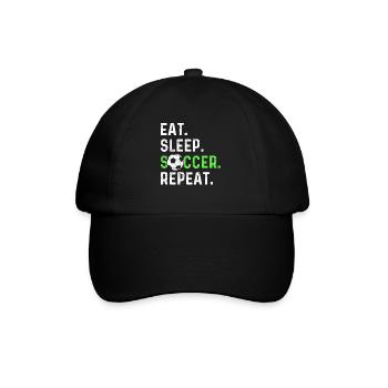 Manger du football de sommeil répéter - Casquette classique - noir/noir - Devant