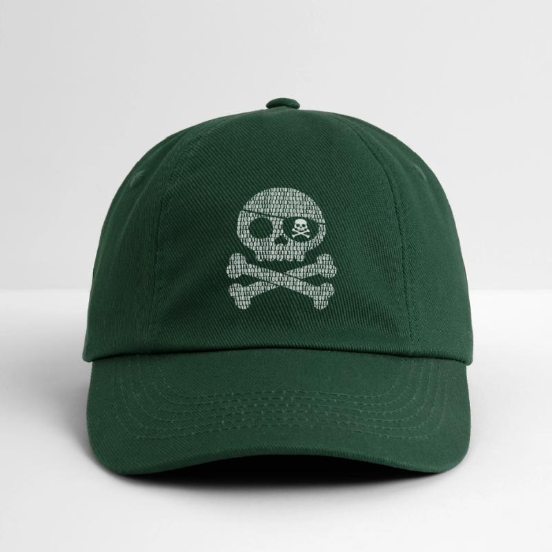 Digital Pirate Binary Code | Digital skull Baseball Cap