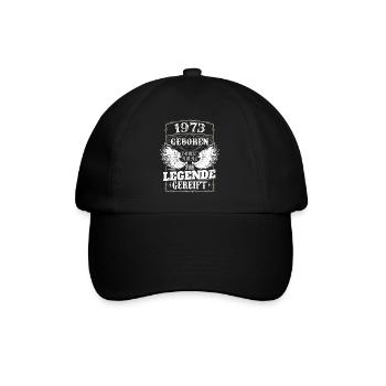 Vintage 1973 Geburtstag Geburtsjahr 1973 Männer - Baseballkappe - Schwarz/Schwarz - Vorne