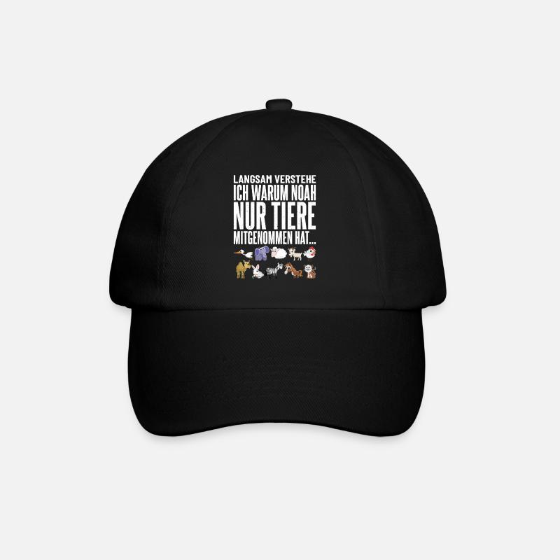Langsam verstehe ich warum Noah nur Tiere mitnahm - Baseballkappe - Schwarz/Schwarz