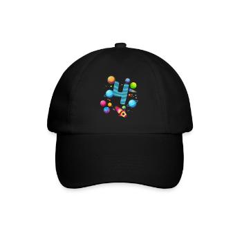 4th Birthday Boys 4 Years Planet Birthday - Baseball Cap - black/black - Front
