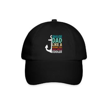 Segler Papa wie ein normaler Papa nur cooler - Baseballkappe - Schwarz/Schwarz - Vorne