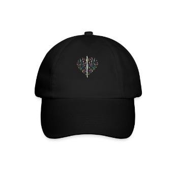 Flute I Musical Instrument Orchestra Motif for - Baseball Cap - black/black - Front