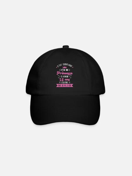 Une princesse et d'avoir 18 ans - Casquette classique - noir/noir