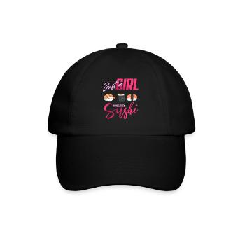 Juste une fille qui aime les sushis drôles de riz japonais - Casquette classique - noir/noir - Devant