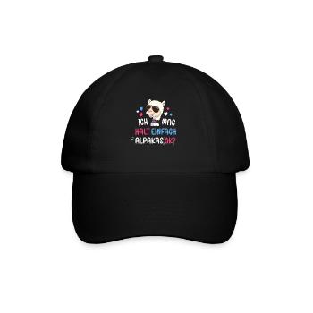 Ich liebe Alpakas Lama Liebhaber Alpakabesitzer - Baseballkappe - Schwarz/Schwarz - Vorne