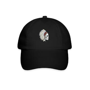 Indianer - Baseballkappe - Schwarz/Schwarz - Vorne
