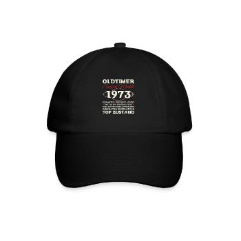Oldtimer 1973 50. Geburtstag Geschenk Herren - Baseballkappe - Schwarz/Schwarz - Vorne