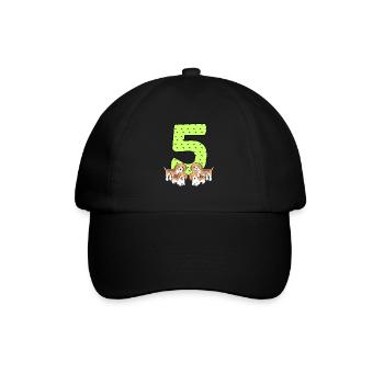 5. Geburtstag - Baseballkappe - Schwarz/Schwarz - Vorne
