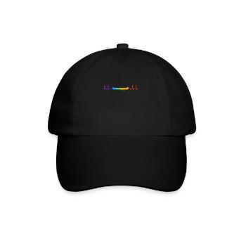 Canoe Canoeing Heartbeat Rainbow - Baseballkappe - Schwarz/Schwarz - Vorne
