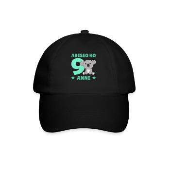 Children 9th birthday Koala Adesso ho 9 anni - Baseball Cap - black/black - Front