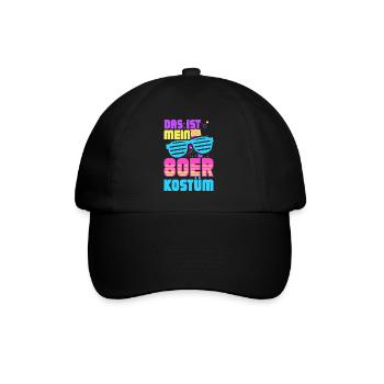 80er Jahre Kostüm Mottoparty 80s Kostüm - Baseballkappe - Schwarz/Schwarz - Vorne