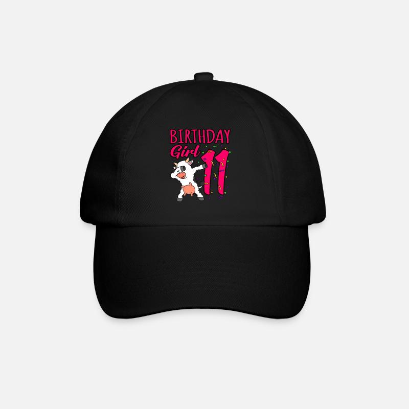 11. Geburtstag - Baseballkappe - Schwarz/Schwarz