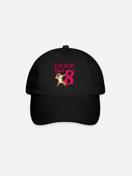8. Geburtstag - Baseballkappe - Schwarz/Schwarz