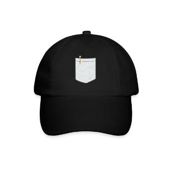 Brusttasche mit Kugelschreiber - Baseballkappe - Schwarz/Schwarz - Vorne