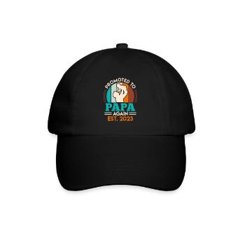 Zweites Kind 2023 Zweifacher Papa 2 Kinder Vater - Baseballkappe - Schwarz/Schwarz - Vorne