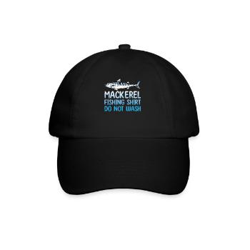 Makrele Angler Shirt - Baseballkappe - Schwarz/Schwarz - Vorne