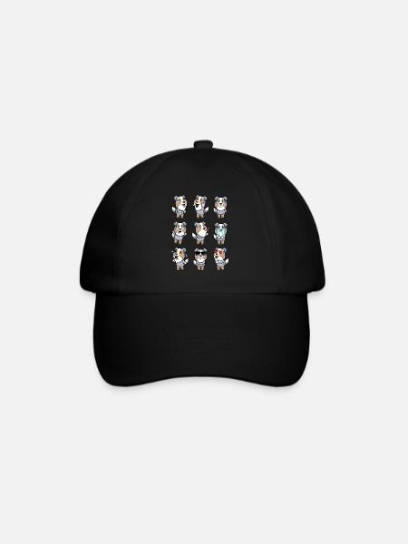 Émotions du chien de berger australien - Casquette classique - noir/noir