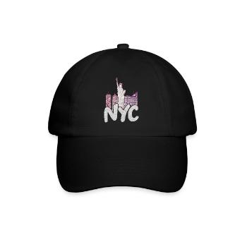 NYC New York City USA Amerika Reisen New Yorker - Baseballkappe - Schwarz/Schwarz - Vorne