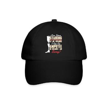 Starrst du mich an, weil ich amputiert bin? - Baseballkappe - Schwarz/Schwarz - Vorne