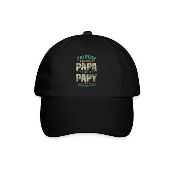 J'ai Deux Titres Papa Et Papy - Casquette classique - noir/noir - Devant