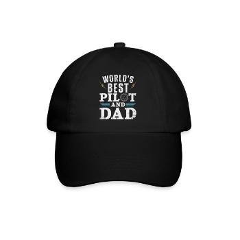 Airplane Pilot Dad Father Vintage - Baseball Cap - black/black - Front