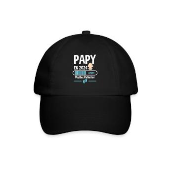Futur Papy 2024 Grand-père Bébé Grossesse Cadeau - Casquette classique - noir/noir - Devant