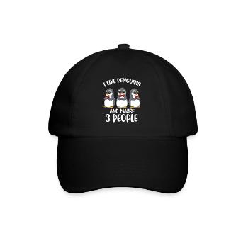 I Like Penguins Penguin Gift - Baseball Cap - black/black - Front
