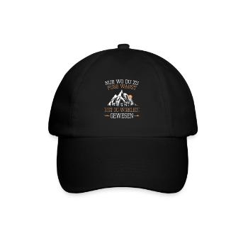 Wandern Fuss Warst Gewesen Wanderweg Naturliebe - Baseballkappe - Schwarz/Schwarz - Vorne