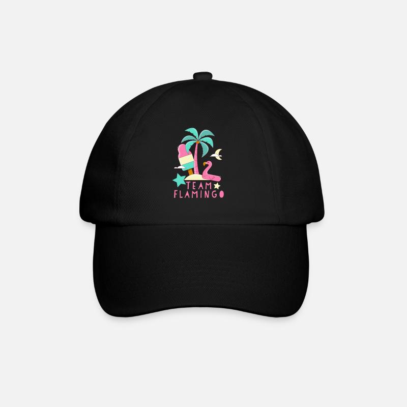 Team Flamingo - Baseballkappe - Schwarz/Schwarz